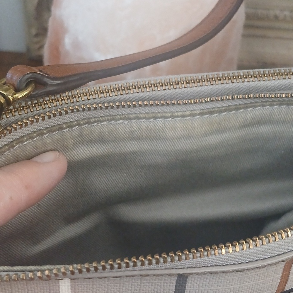 FIRM!!!! Fossil Women's Beige Plaid Shoulder Bag - Picture 10 of 17